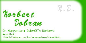 norbert dobran business card